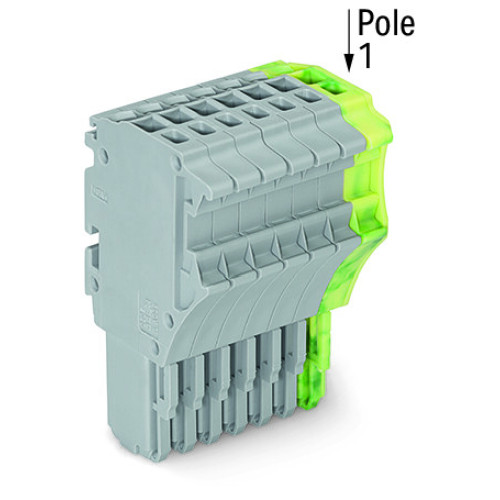 1-conductor female connector, Push-in CAGE CLAMP&reg;, 1.5 mm&sup2;, gray/green-yellow