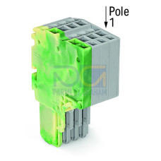 2-conductor female connector, Push-in CAGE CLAMP&reg;, 1.5 mm&sup2;, green-yellow/gray
