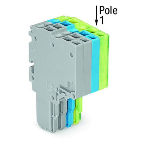 2-conductor female connector, Push-in CAGE CLAMP&reg;, 1.5 mm&sup2;, gray/blue/green-yellow