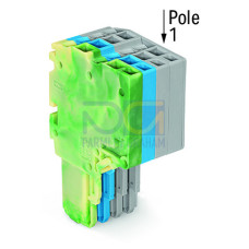 2-conductor female connector, Push-in CAGE CLAMP&reg;, 1.5 mm&sup2;, green-yellow/blue/gray