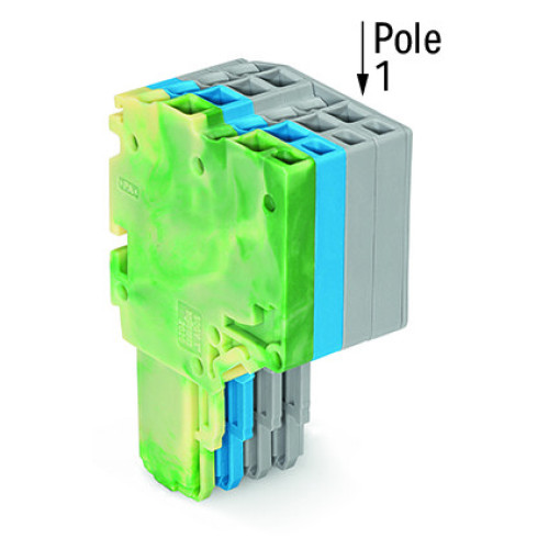 2-conductor female connector, Push-in CAGE CLAMP&reg;, 1.5 mm&sup2;, green-yellow/blue/gray