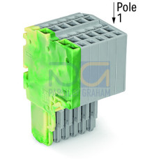 2-conductor female connector, Push-in CAGE CLAMP&reg;, 1.5 mm&sup2;, green-yellow/gray