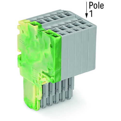 2-conductor female connector, Push-in CAGE CLAMP&reg;, 1.5 mm&sup2;, green-yellow/gray