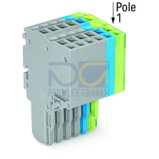 2-conductor female connector, Push-in CAGE CLAMP&reg;, 1.5 mm&sup2;, gray/blue/green-yellow