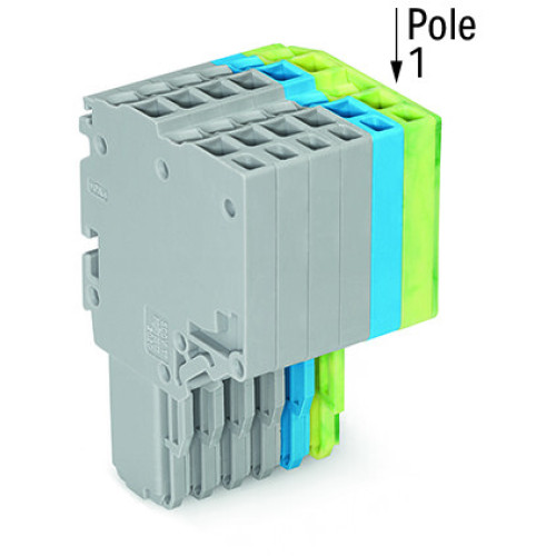 2-conductor female connector, Push-in CAGE CLAMP&reg;, 1.5 mm&sup2;, gray/blue/green-yellow