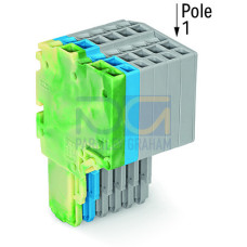 2-conductor female connector, Push-in CAGE CLAMP&reg;, 1.5 mm&sup2;, green-yellow/blue/gray