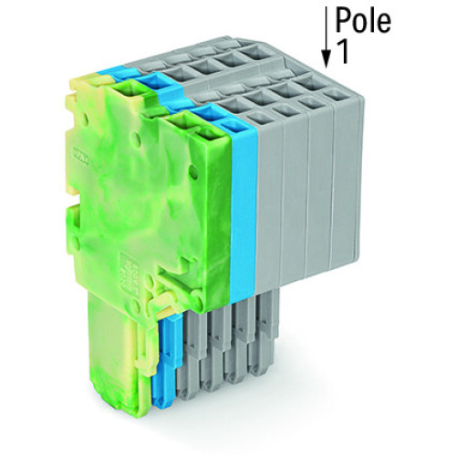 2-conductor female connector, Push-in CAGE CLAMP&reg;, 1.5 mm&sup2;, green-yellow/blue/gray