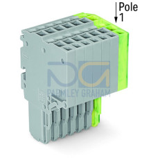 2-conductor female connector, Push-in CAGE CLAMP&reg;, 1.5 mm&sup2;, gray/green-yellow