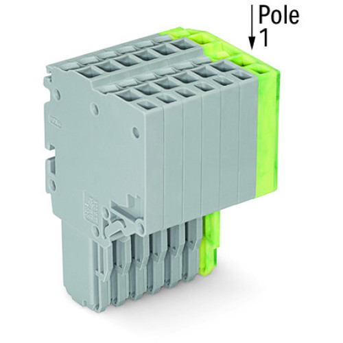 2-conductor female connector, Push-in CAGE CLAMP&reg;, 1.5 mm&sup2;, gray/green-yellow
