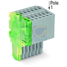 2-conductor female connector, Push-in CAGE CLAMP&reg;, 1.5 mm&sup2;, green-yellow/gray