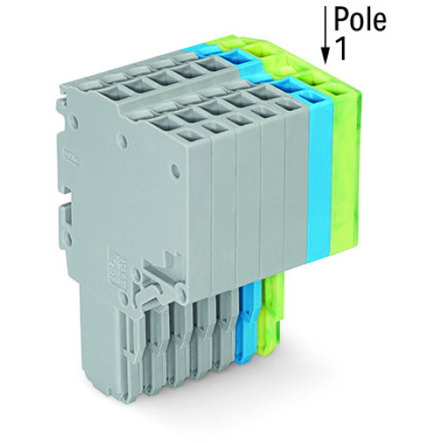 2-conductor female connector, Push-in CAGE CLAMP&reg;, 1.5 mm&sup2;, gray/blue/green-yellow