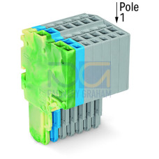2-conductor female connector, Push-in CAGE CLAMP&reg;, 1.5 mm&sup2;, green-yellow/blue/gray