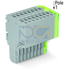 2-conductor female connector, Push-in CAGE CLAMP&reg;, 1.5 mm&sup2;, gray/green-yellow
