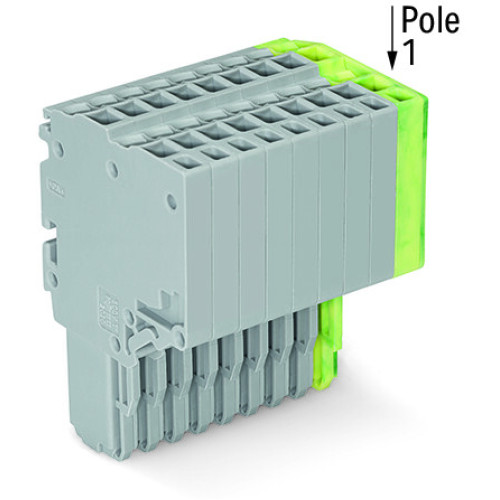 2-conductor female connector, Push-in CAGE CLAMP&reg;, 1.5 mm&sup2;, gray/green-yellow