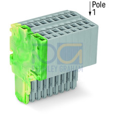 2-conductor female connector, Push-in CAGE CLAMP&reg;, 1.5 mm&sup2;, green-yellow/gray