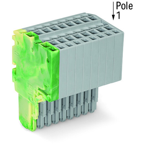 2-conductor female connector, Push-in CAGE CLAMP&reg;, 1.5 mm&sup2;, green-yellow/gray
