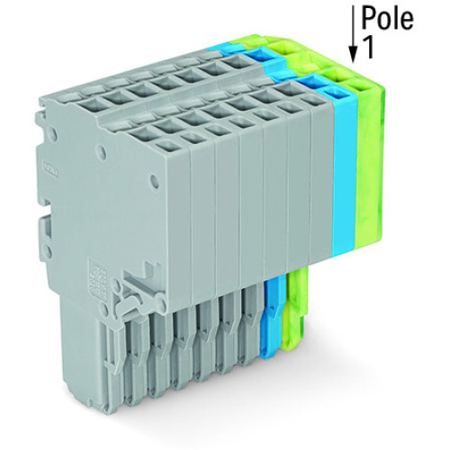 2-conductor female connector, Push-in CAGE CLAMP&reg;, 1.5 mm&sup2;, gray/blue/green-yellow