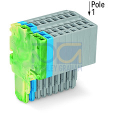 2-conductor female connector, Push-in CAGE CLAMP&reg;, 1.5 mm&sup2;, green-yellow/blue/gray