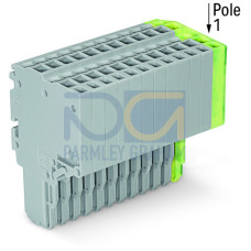 2-conductor female connector, Push-in CAGE CLAMP&reg;, 1.5 mm&sup2;, gray/green-yellow
