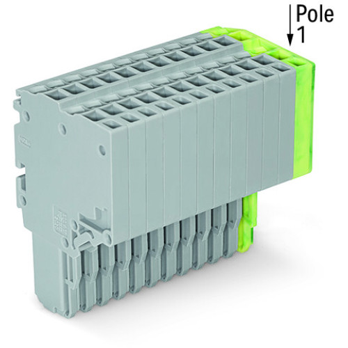 2-conductor female connector, Push-in CAGE CLAMP&reg;, 1.5 mm&sup2;, gray/green-yellow