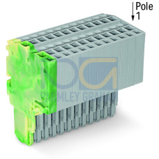 2-conductor female connector, Push-in CAGE CLAMP&reg;, 1.5 mm&sup2;, green-yellow/gray