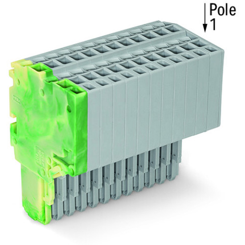 2-conductor female connector, Push-in CAGE CLAMP&reg;, 1.5 mm&sup2;, green-yellow/gray