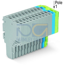 2-conductor female connector, Push-in CAGE CLAMP&reg;, 1.5 mm&sup2;, gray/blue/green-yellow