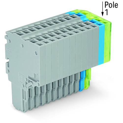 2-conductor female connector, Push-in CAGE CLAMP&reg;, 1.5 mm&sup2;, gray/blue/green-yellow