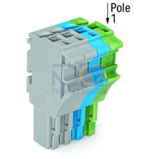 1-conductor female connector, Push-in CAGE CLAMP&reg;, 4 mm&sup2;, gray/blue/green-yellow