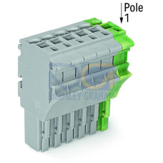 1-conductor female connector, Push-in CAGE CLAMP&reg;, 4 mm&sup2;, green-yellow/gray