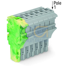 1-conductor female connector, Push-in CAGE CLAMP&reg;, 4 mm&sup2;, gray/green-yellow