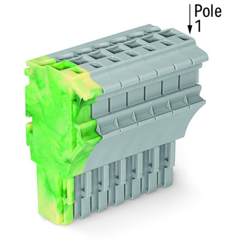1-conductor female connector, Push-in CAGE CLAMP&reg;, 4 mm&sup2;, gray/green-yellow