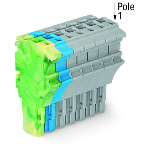 1-conductor female connector, Push-in CAGE CLAMP&reg;, 4 mm&sup2;, green-yellow/blue/gray