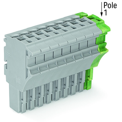 1-conductor female connector, Push-in CAGE CLAMP&reg;, 4 mm&sup2;, green-yellow/gray