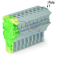 1-conductor female connector, Push-in CAGE CLAMP&reg;, 4 mm&sup2;, gray/green-yellow