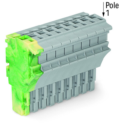 1-conductor female connector, Push-in CAGE CLAMP&reg;, 4 mm&sup2;, gray/green-yellow
