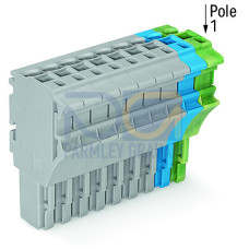 1-conductor female connector, Push-in CAGE CLAMP&reg;, 4 mm&sup2;, gray/blue/green-yellow