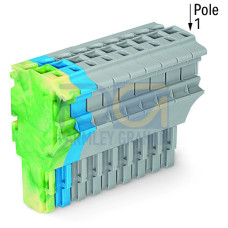 1-conductor female connector, Push-in CAGE CLAMP&reg;, 4 mm&sup2;, green-yellow/blue/gray