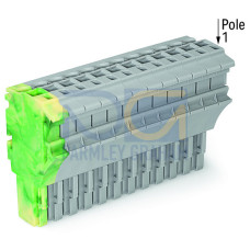 1-conductor female connector, Push-in CAGE CLAMP&reg;, 4 mm&sup2;, gray/green-yellow