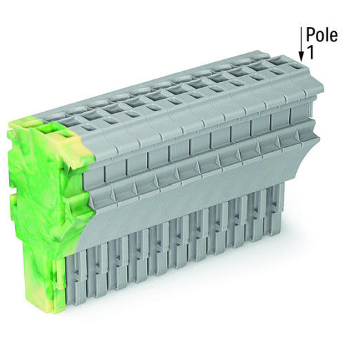 1-conductor female connector, Push-in CAGE CLAMP&reg;, 4 mm&sup2;, gray/green-yellow