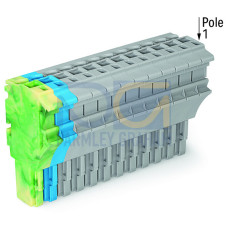 1-conductor female connector, Push-in CAGE CLAMP&reg;, 4 mm&sup2;, green-yellow/blue/gray
