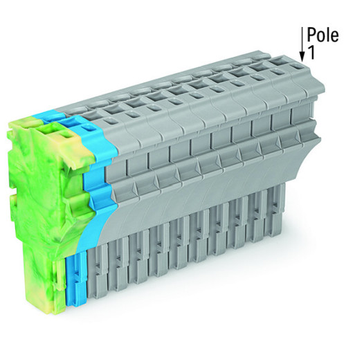 1-conductor female connector, Push-in CAGE CLAMP&reg;, 4 mm&sup2;, green-yellow/blue/gray