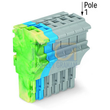 1-conductor female connector, Push-in CAGE CLAMP&reg;, 4 mm&sup2;, green-yellow/blue/gray