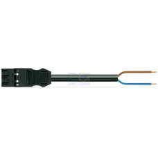 pre-assembled connecting cable, Eca, Plug/open-ended, black