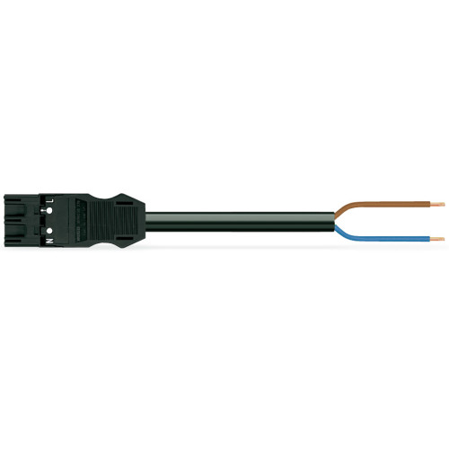 pre-assembled connecting cable, Eca, Plug/open-ended, black