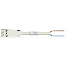 pre-assembled connecting cable, Eca, Plug/open-ended, white
