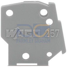 End plate, snap-fit type, 1 mm thick, dark gray