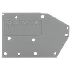 End plate, snap-fit type, 1.5 mm thick, blue