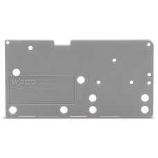 End plate, snap-fit type, 1.5 mm thick, gray