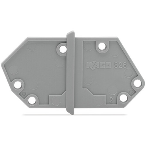 End plate, snap-fit type, 1.5 mm thick, gray